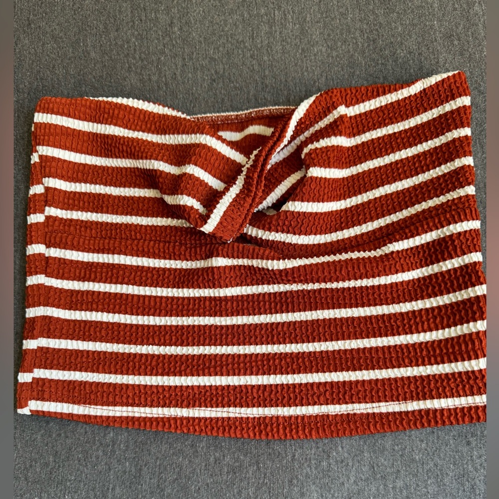 Brown And White Strips Tude Top